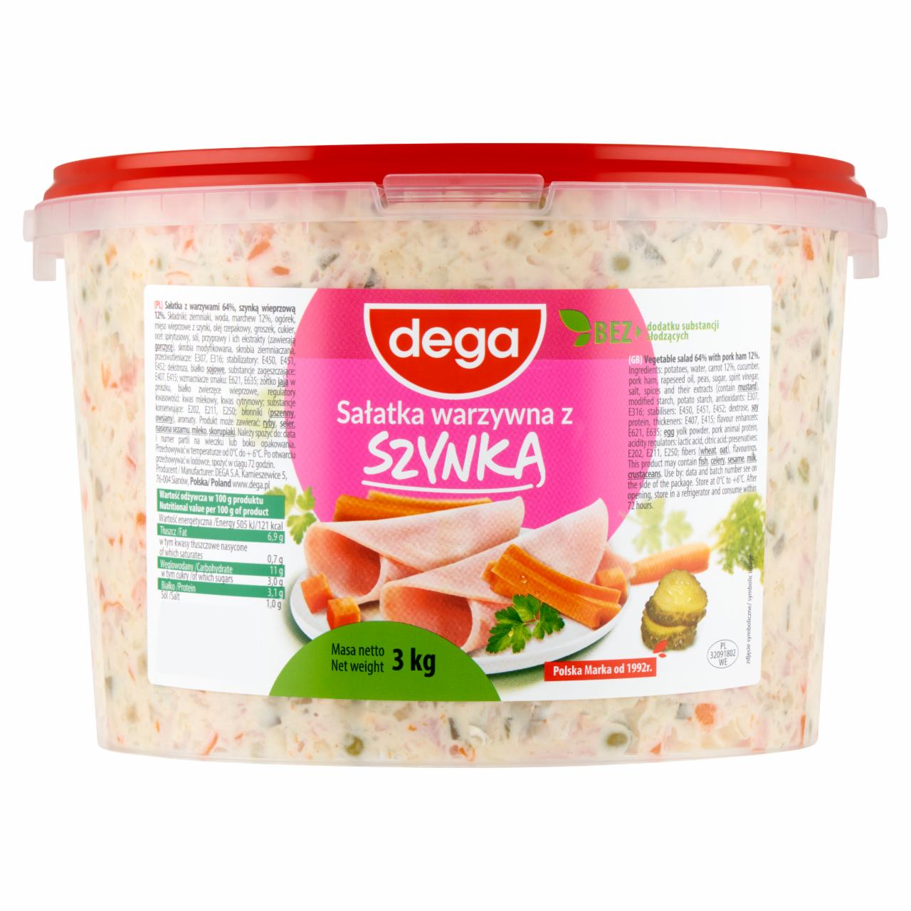 Zdjęcia - Dega Sałatka warzywna z szynką 3 kg