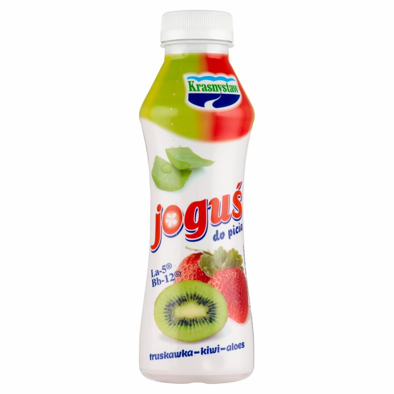 Zdjęcia - Krasnystaw Joguś Jogurt do picia truskawka-kiwi-aloes 350 g