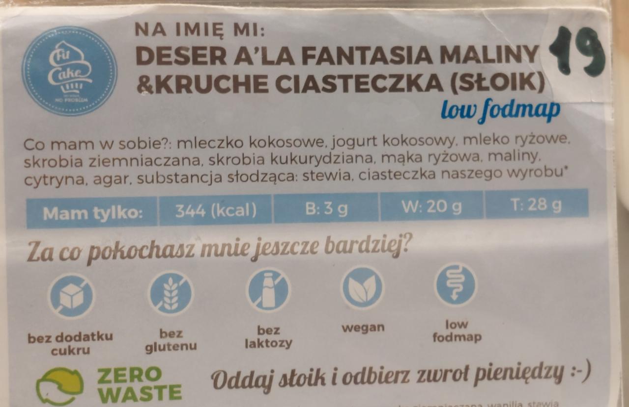 Zdjęcia - Deser a'la fantasia maliny & kruche ciasteczka Fit Cake