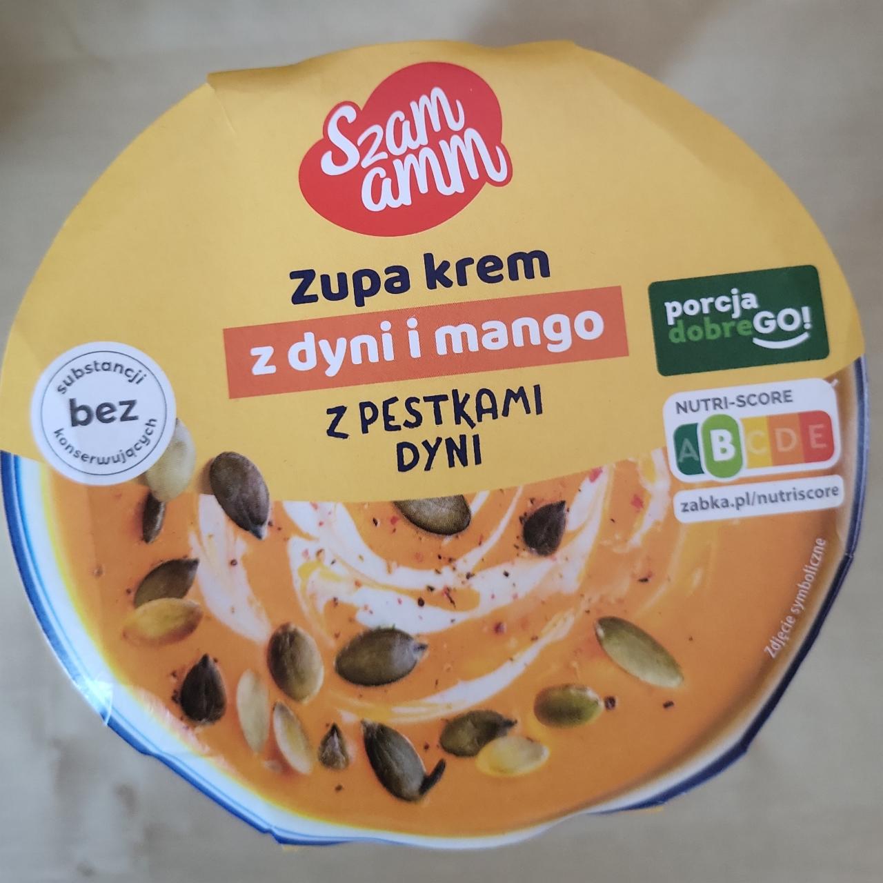 Zdjęcia - Zupa krem z dyni i mango z pestkami dyni Szam amm