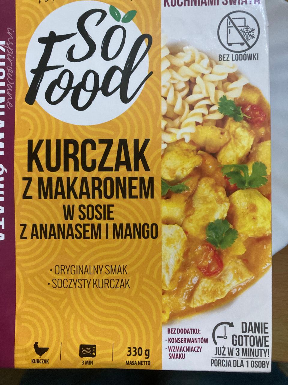 Zdjęcia - Kurczak z makaronem w sosie z ananasem i mango So Food