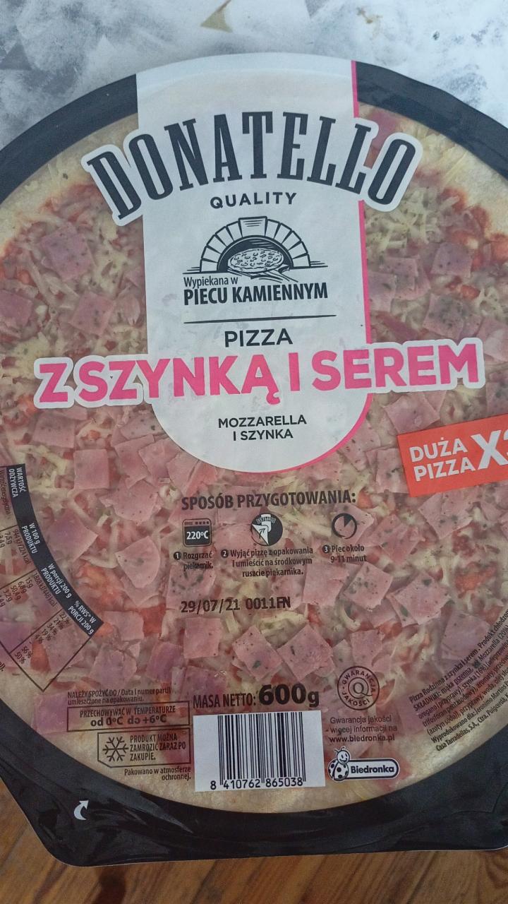 Pizza z szynką i serem - Donatello - 600 g