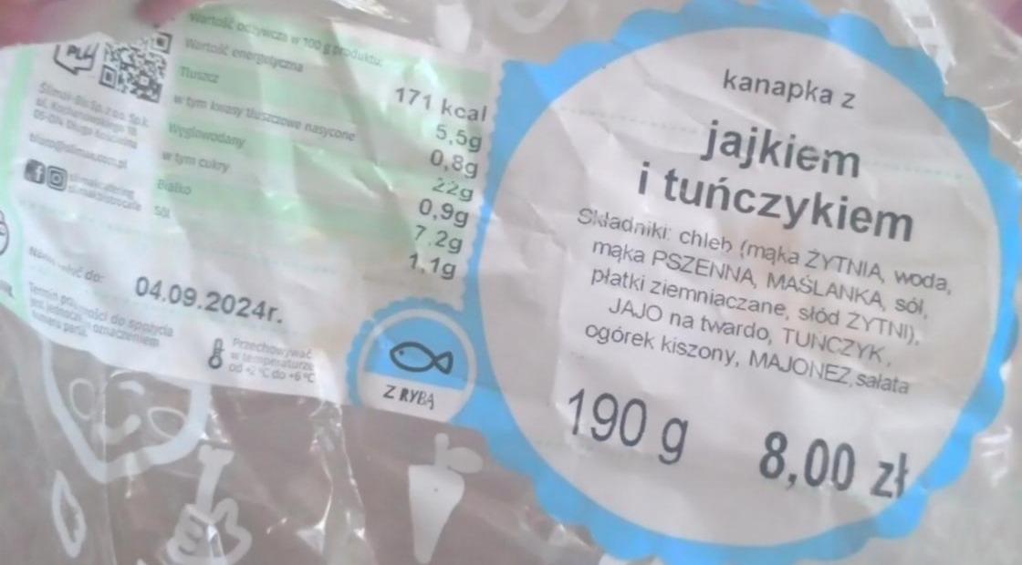 Zdjęcia - Kanapka z jajkiem i tuńczykiem Ślimak