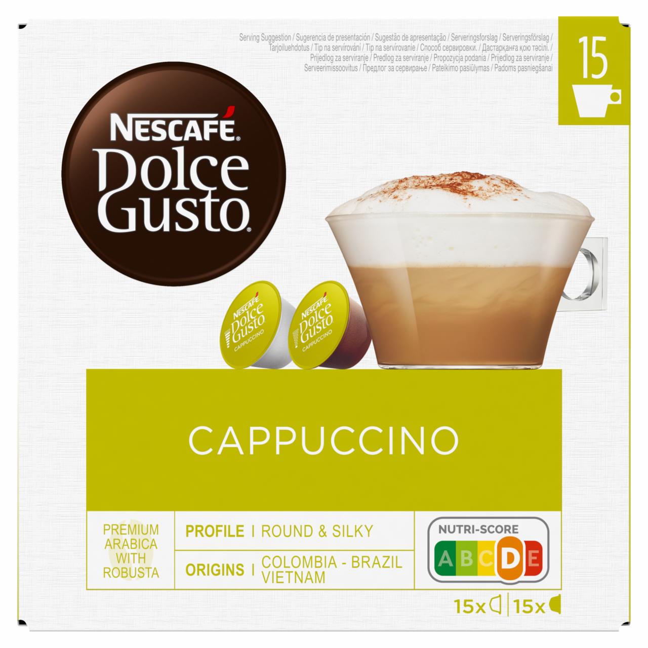 Zdjęcia - Nescafé Dolce Gusto Cappuccino Palona kawa mielona i mleko z cukrem 349,5 g (15 x 17 g i 15 x 6,3 g)