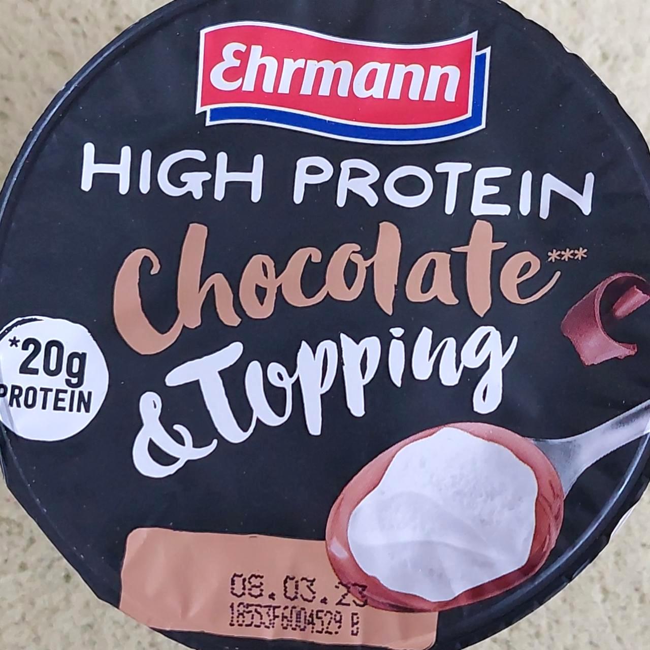 Zdjęcia - High protein chocolate & topping Ehrmann