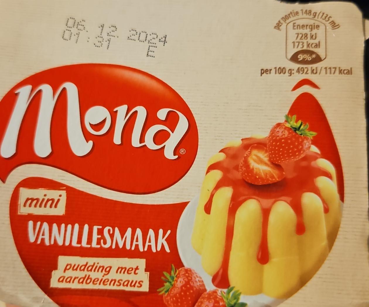 Zdjęcia - Mini vanillesmaak pudding met aardbeiensaus Mona