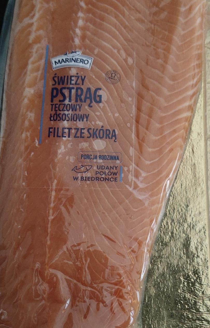 Zdjęcia - Świeży pstrąg tęczowy łososiowy filet ze skórą Marinero