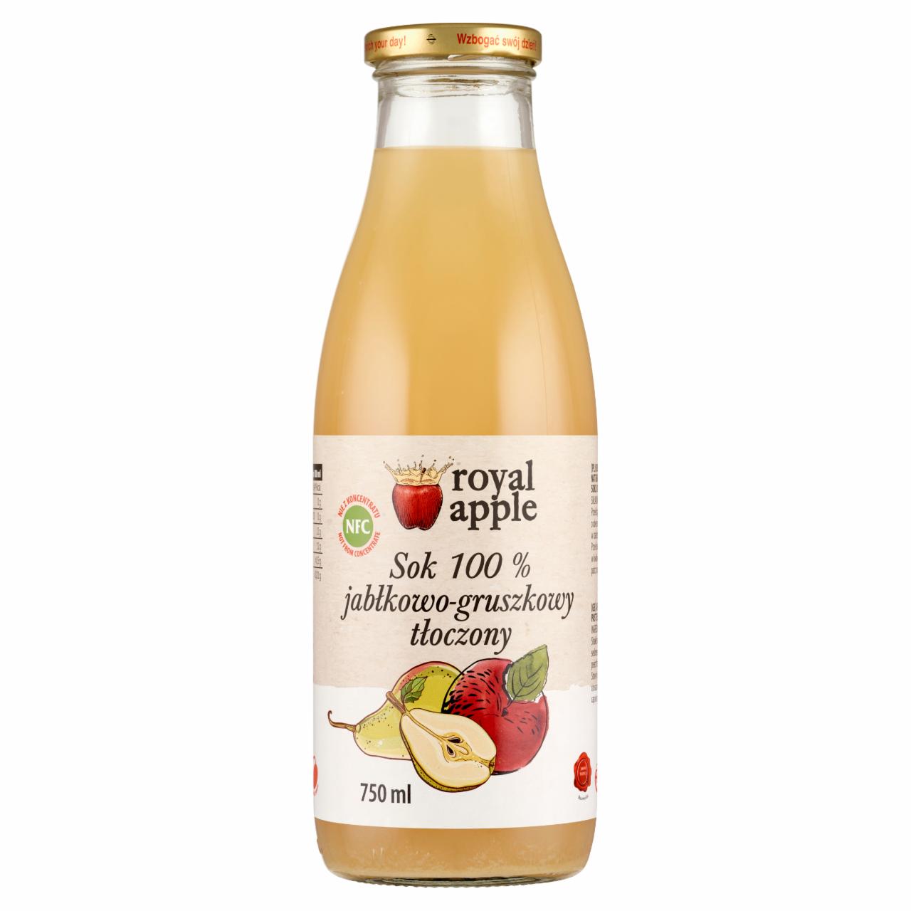 Zdjęcia - Royal apple Sok 100 % jabłkowo-gruszkowy tłoczony 750 ml