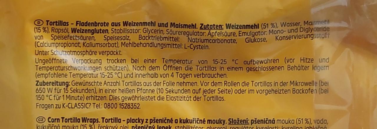 Tortilla Wraps Kaufland Kalorie Kj I Wartości Odżywcze Dine4fitpl