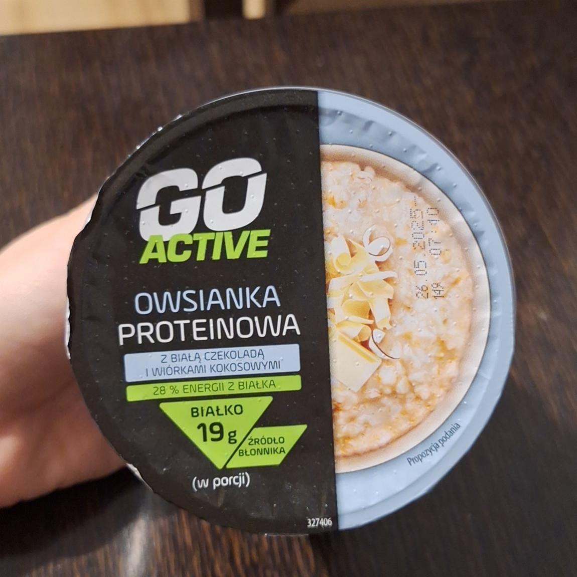 Zdjęcia - Owsianka Proteinowa z białą czekoladą i wiórkami kokosowymi Go Active