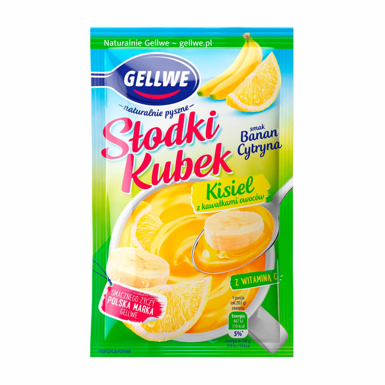 Zdjęcia - Gellwe Słodki Kubek Kisiel z kawałkami owoców smak banan cytryna 28 g