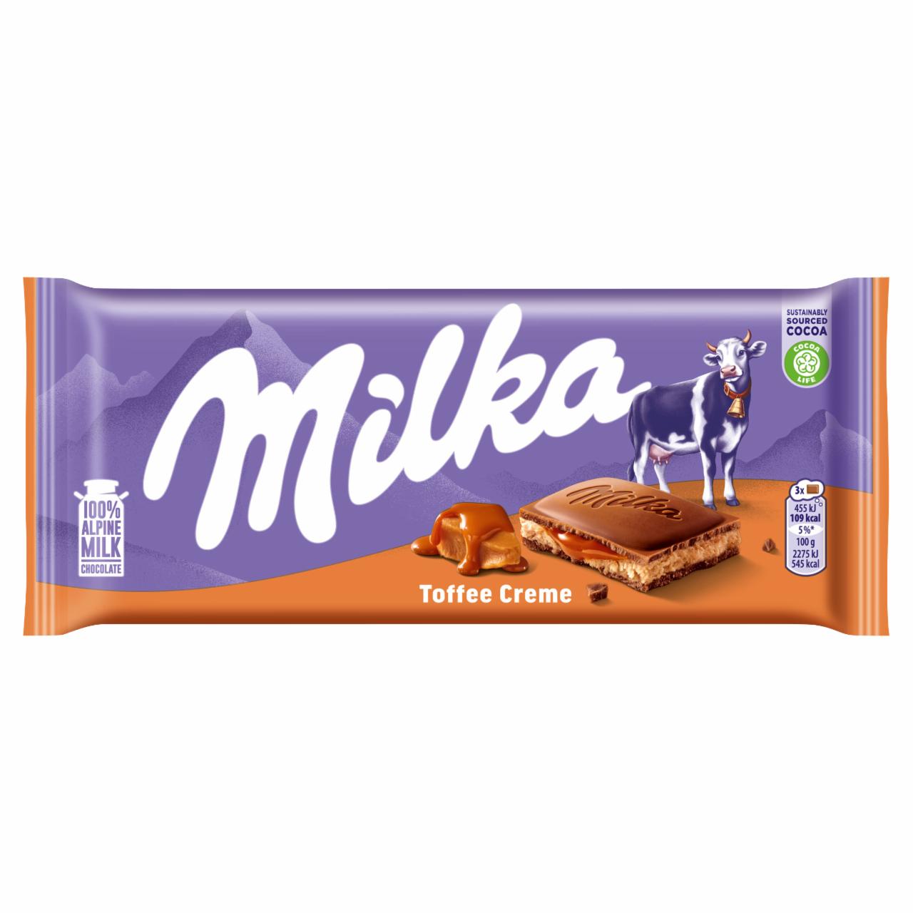 Zdjęcia - Milka Czekolada mleczna z nadzieniem toffi 100 g