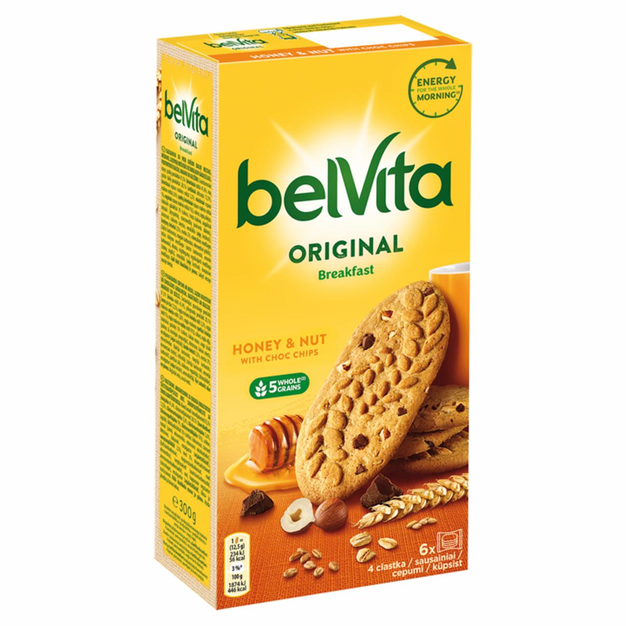 Zdjęcia - belVita Breakfast Ciastka zbożowe z miodem orzechami i kawałkami czekolady 300 g