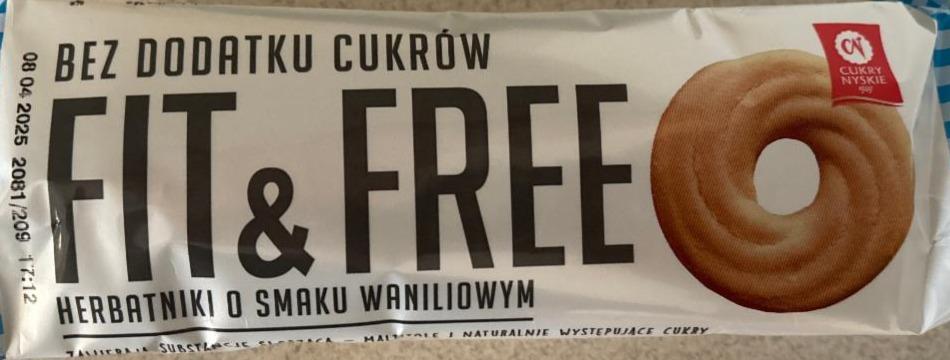 Zdjęcia - herbatniki o smaku waniliowym bez dodatku cukrów Fit&Free