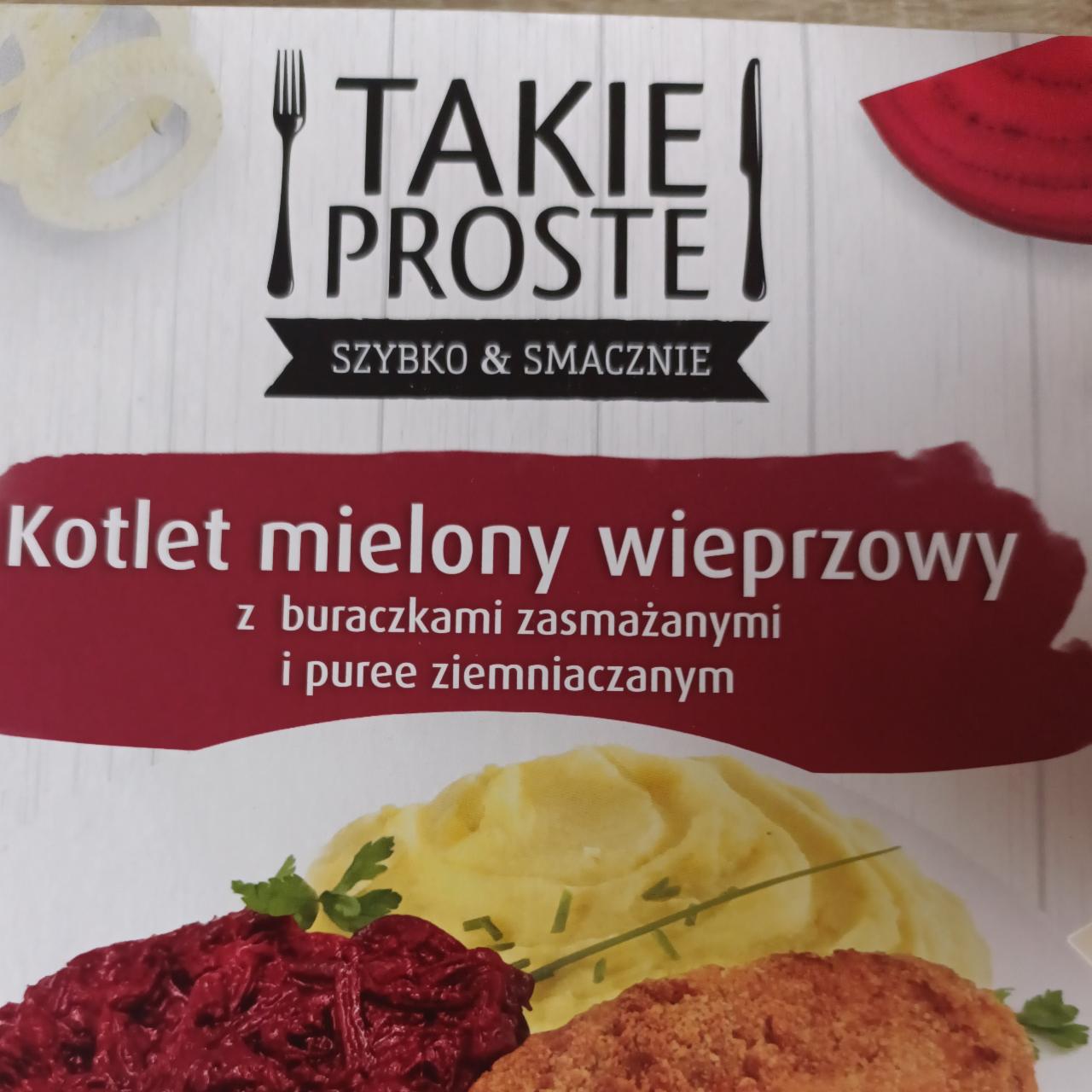 Zdjęcia - Kotlet mielony wieprzowy z buraczkami zasmażanymi i puree ziemniaczanym Takie Proste