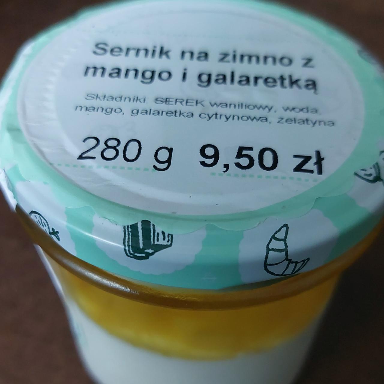 Zdjęcia - Sernik na zimno z mango i galaretką Ślimak