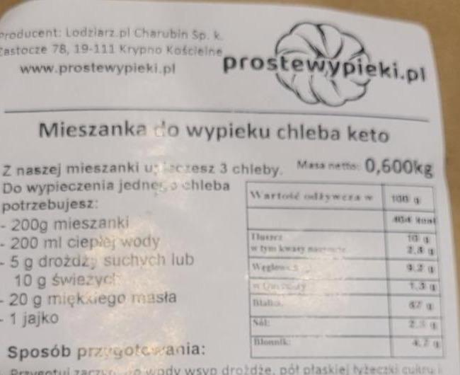 Zdjęcia - Mieszanka do wypieku chleba keto prostewypieki.pl