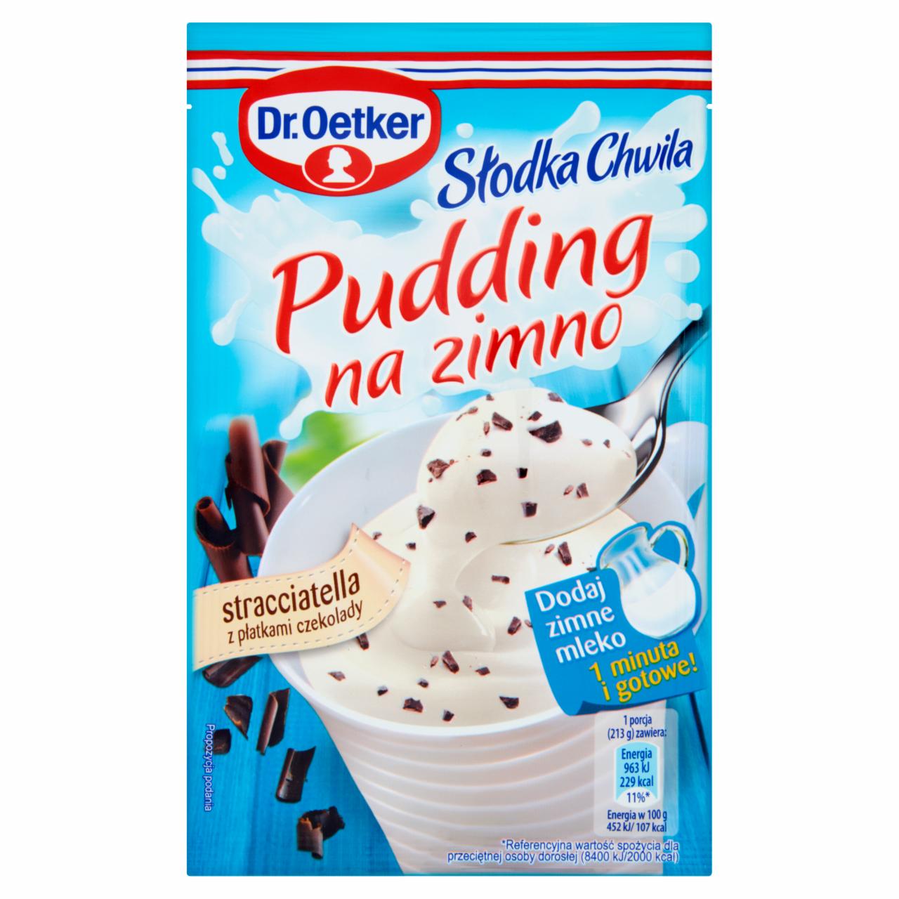 Zdjęcia - Dr. Oetker Słodka Chwila Pudding na zimno stracciatella z płatkami czekolady 38 g