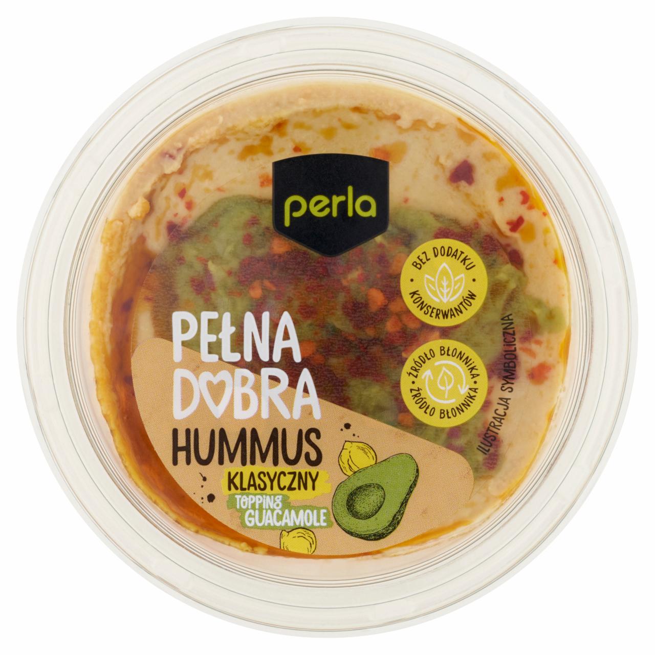 Zdjęcia - Perla Hummus klasyczny topping guacamole 120 g