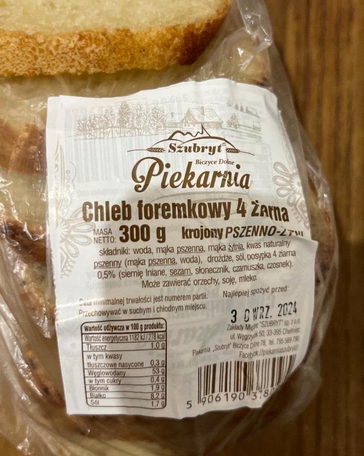 Zdjęcia - Chleb foremkowy 4 ziarna Piekarnia Szubryt