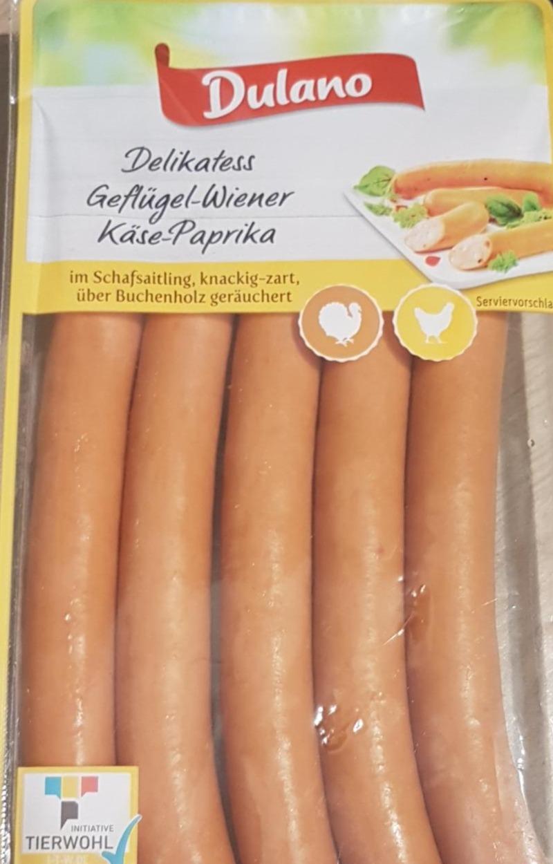 kJ Geflügel Dulano wartości i - kalorie, Käse odżywcze Paprika Wiener