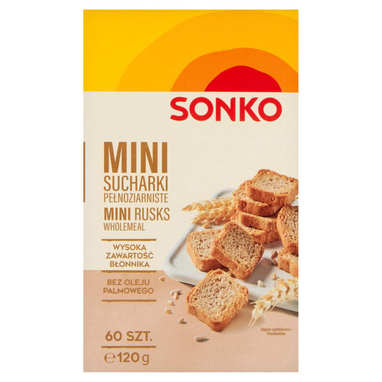 Zdjęcia - Sonko Mini sucharki pełnoziarniste 120 g (60 sztuk)