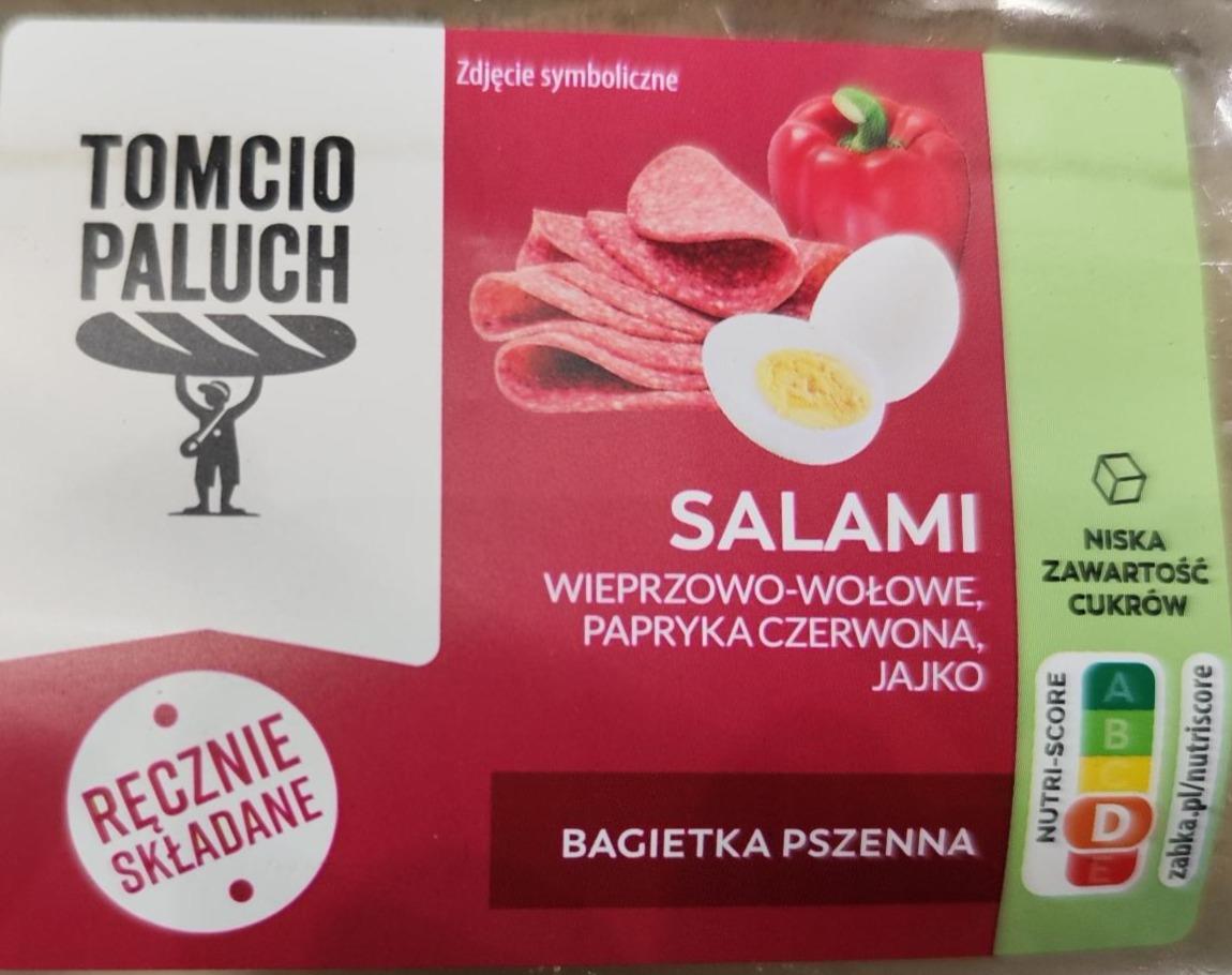 Zdjęcia - Bagietka pszenna salami wieprzowo-wołowe, papryka czerwona i jajko Tomcio Paluch